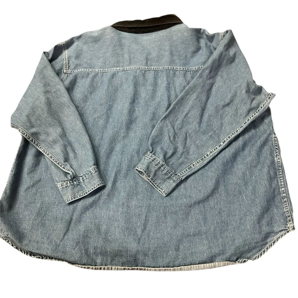 Vintage women’s‎ nutcracker plus size 24w denim christmas button up Blue - Image 5