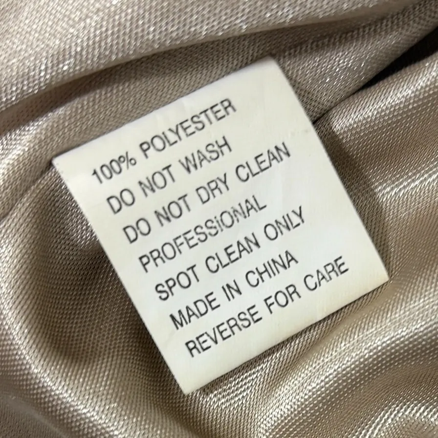 Montage by Mon Cheri Beaded Gown V Neck Sleeveless Evening Dress Size 10 M Tan Size M - Image 9