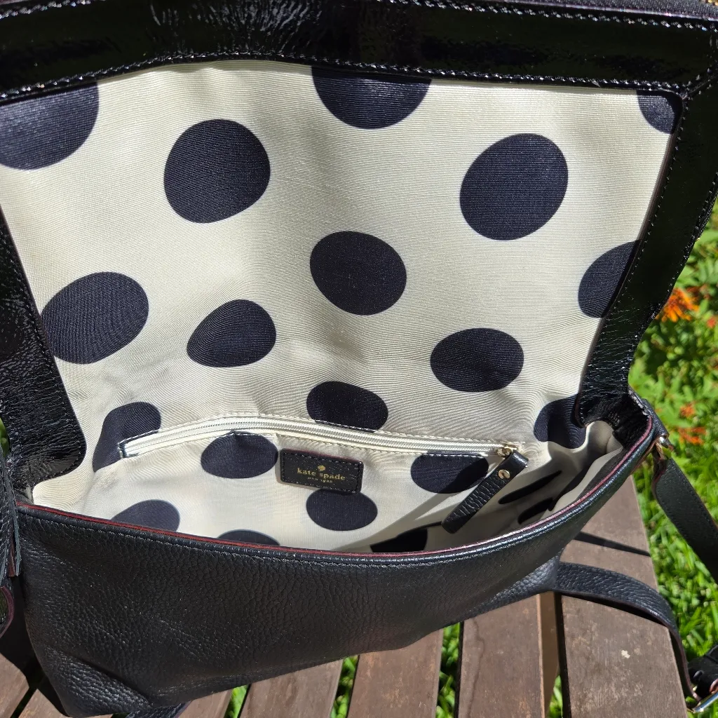 Kate Spade Black Pebbled Leather Ceossbody Purse - Image 9