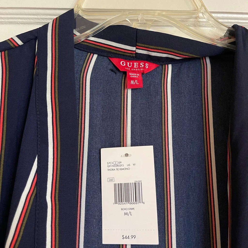 Guess Striped tie front Kimono - Image 2