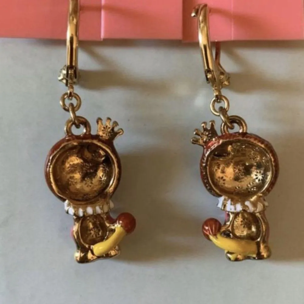 NWT vintage Betsey Johnson Gold plated lion drop earrings - Image 3