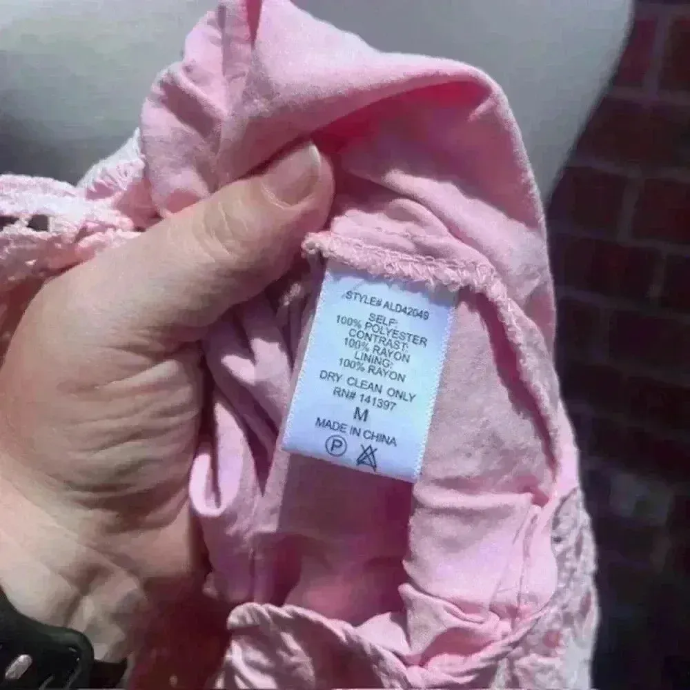 ASTR the Label Lace Light Pink Crochet Lace Midi Dress Woman's Size Medium - Image 15