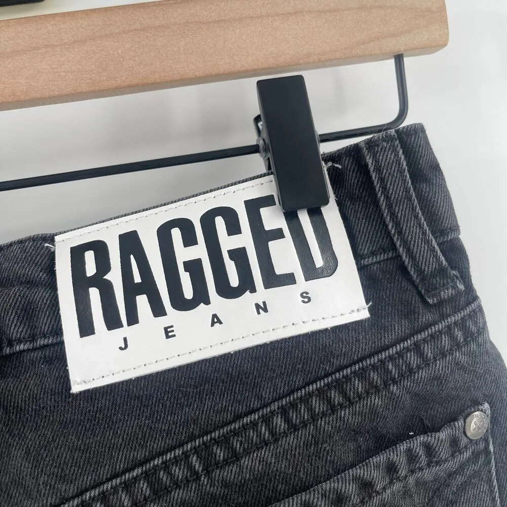 THE RAGGED PRIEST Jeans Size 26 Bum Rip Denim Washed Out Black High Waist Cotton - Image 8