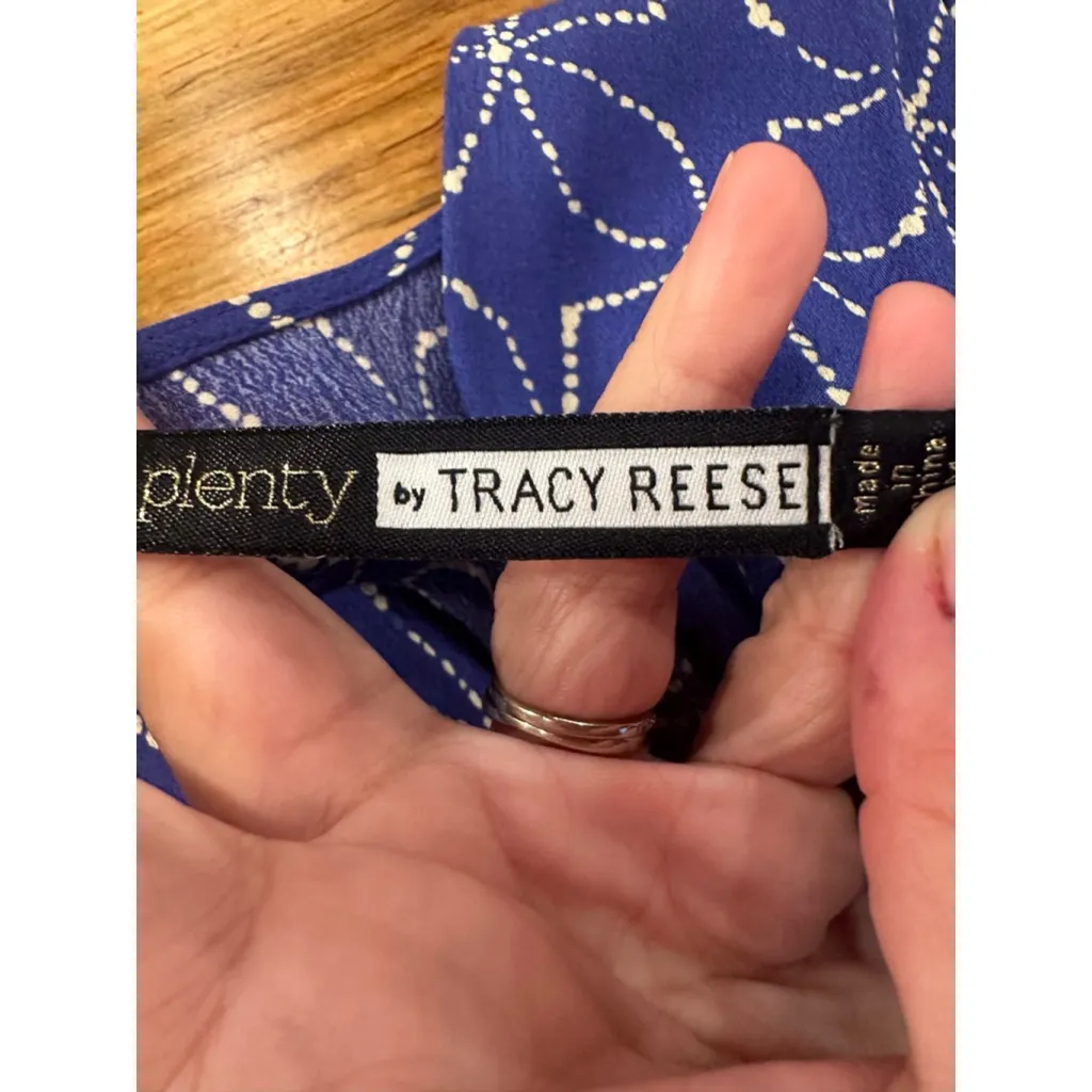 Women's Plenty by Tracy Reese Blue White Long Sleeve Dress M Size M - Image 5