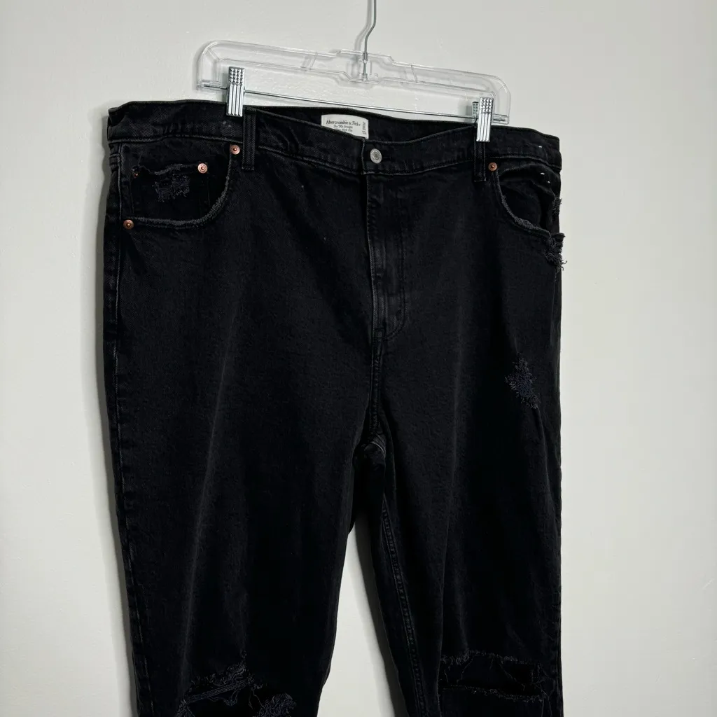 NEW Abercrombie & Fitch 90's Straight Ultra High Rise Ripped Knee‎ Size 20 Long - Image 8