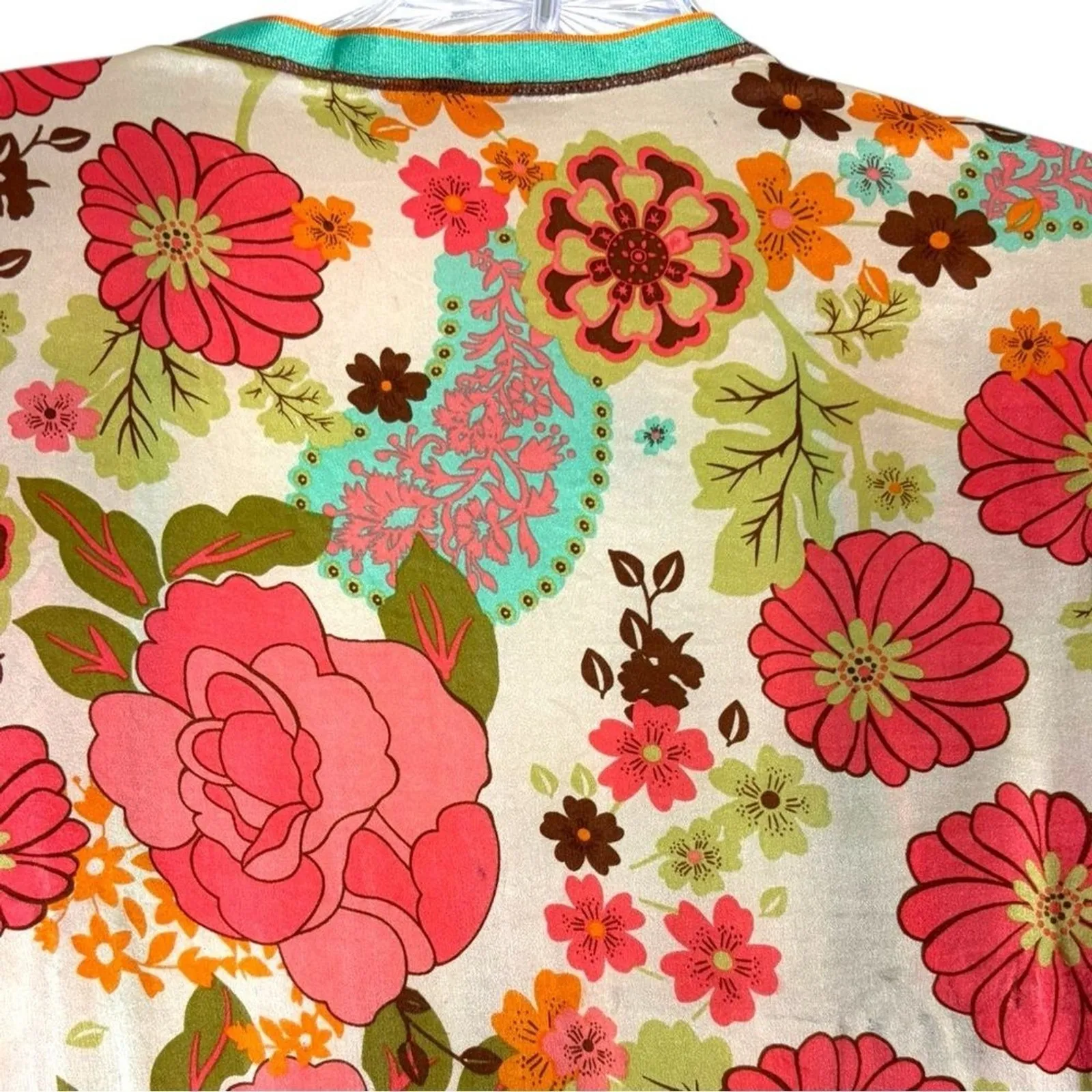 Cabi 100% Silk Kimono Wrap Top with Tie Multimedia Y2k Sz Large - Image 10