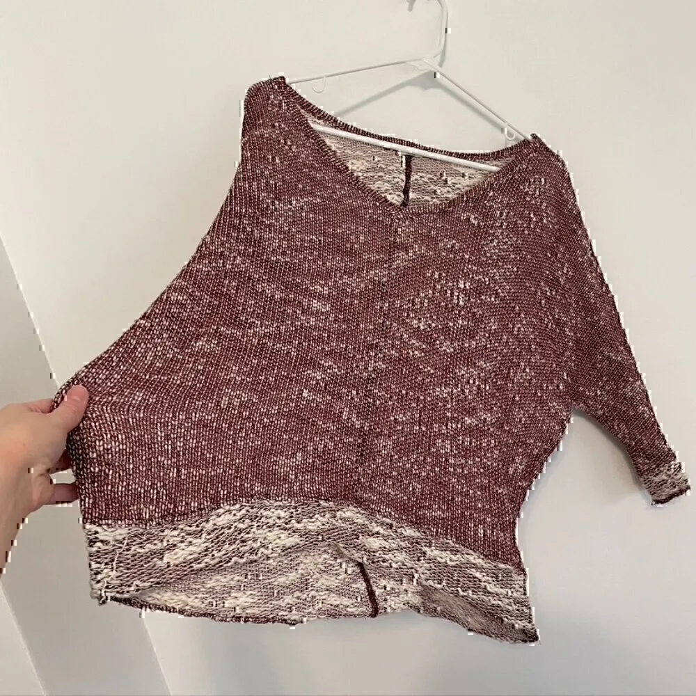 KUT FROM THE KLOTH STITCH FIX Nancy Marled Sweater Top Burgundy Red 3/4 Sleeve S - Image 8