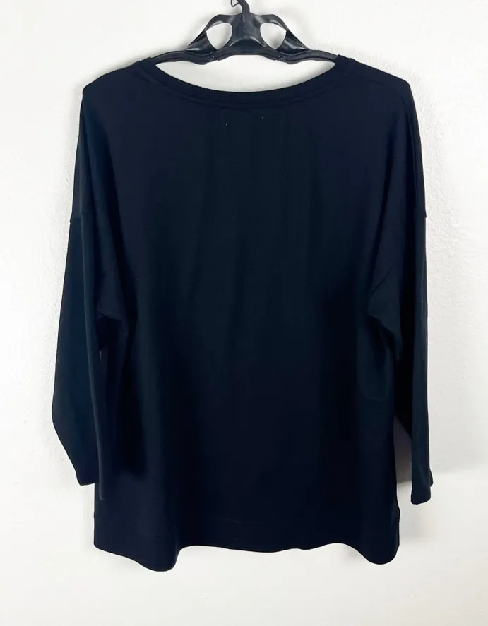 RAE DUNN Plus Size Studio Black Dog Lover Raglan Long Sleeves Sweatshirt 1X - Image 1