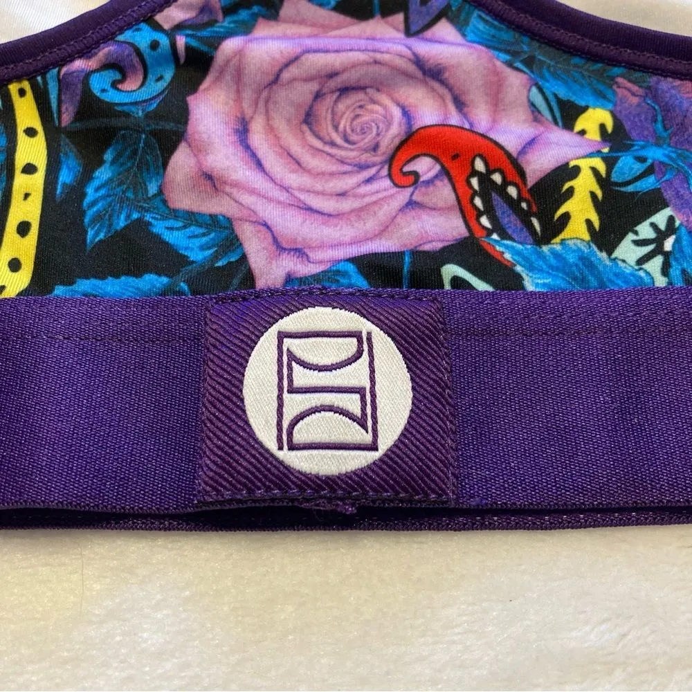 NWT PSD Sports Bra Purple Blue Paisley and Roses Small - Image 7