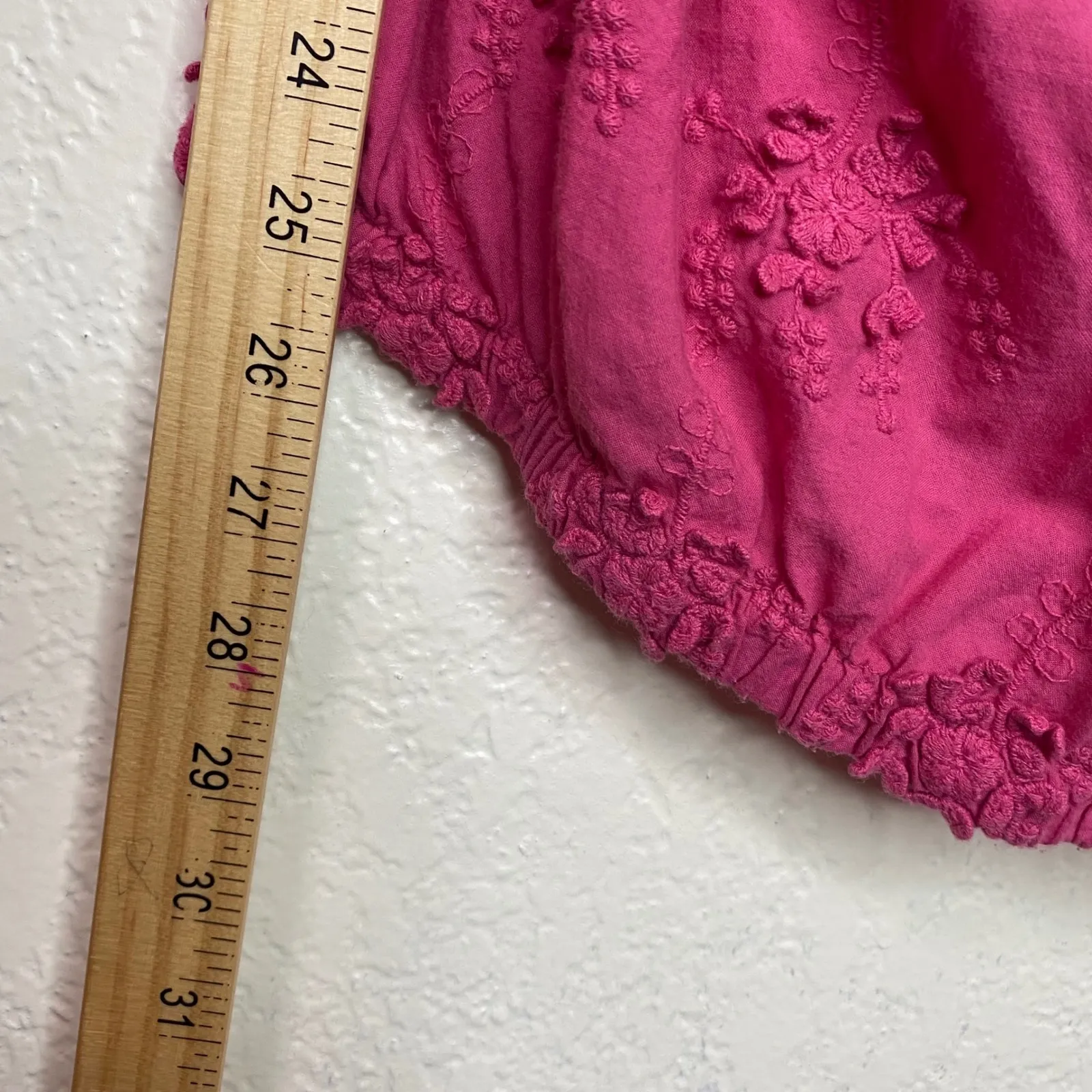 LOVE MOSCHINO Pink Embroidered Cotton Boho Peasant Blouse Top Cottage Size 8 - Image 12