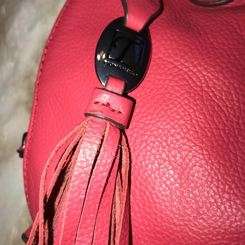 TIGNANELLO PINK MULTI POCKET STRIPED INSIDE HANDBAG WITH TASSLE - Image 5