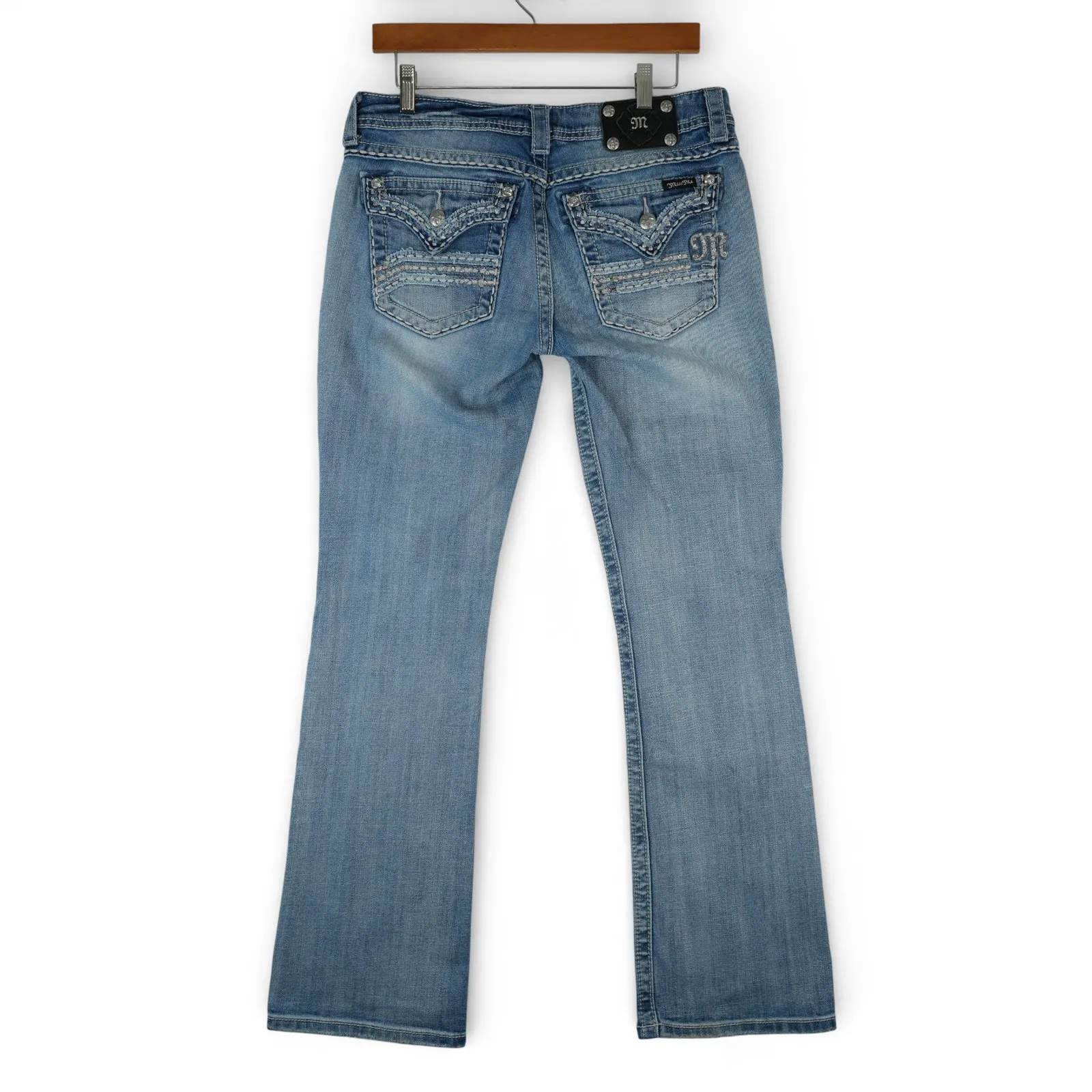 Miss Me Jeans Womens 30 Slim Boot Stretch Low Rise Denim Y2K Western Cowgirl - Image 3