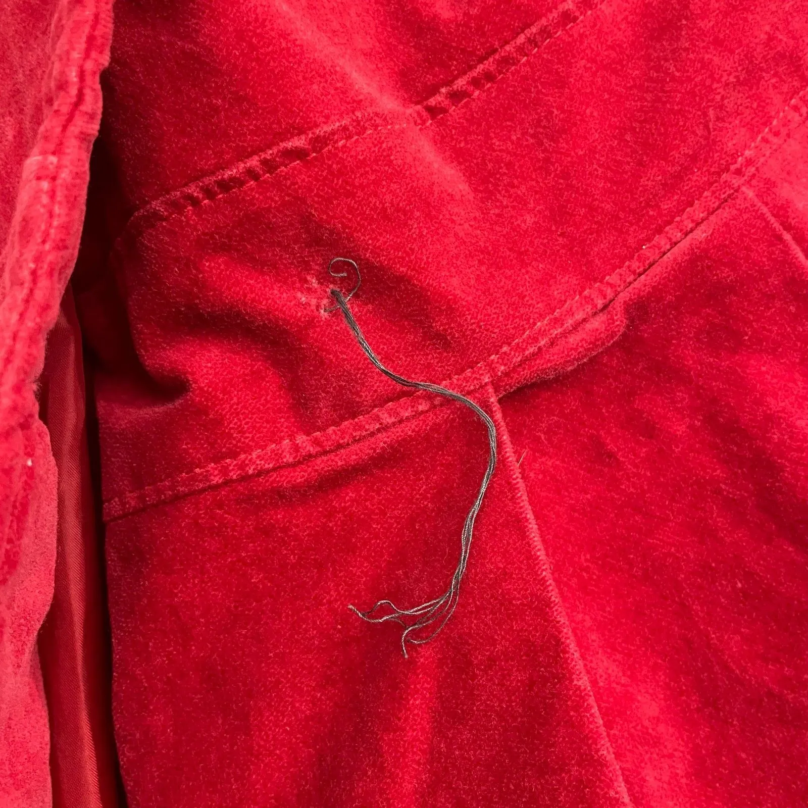 Xhiliration Double Breasted Peacoat Women M Red Velveteen Pleated Y2K Preppy - Image 2