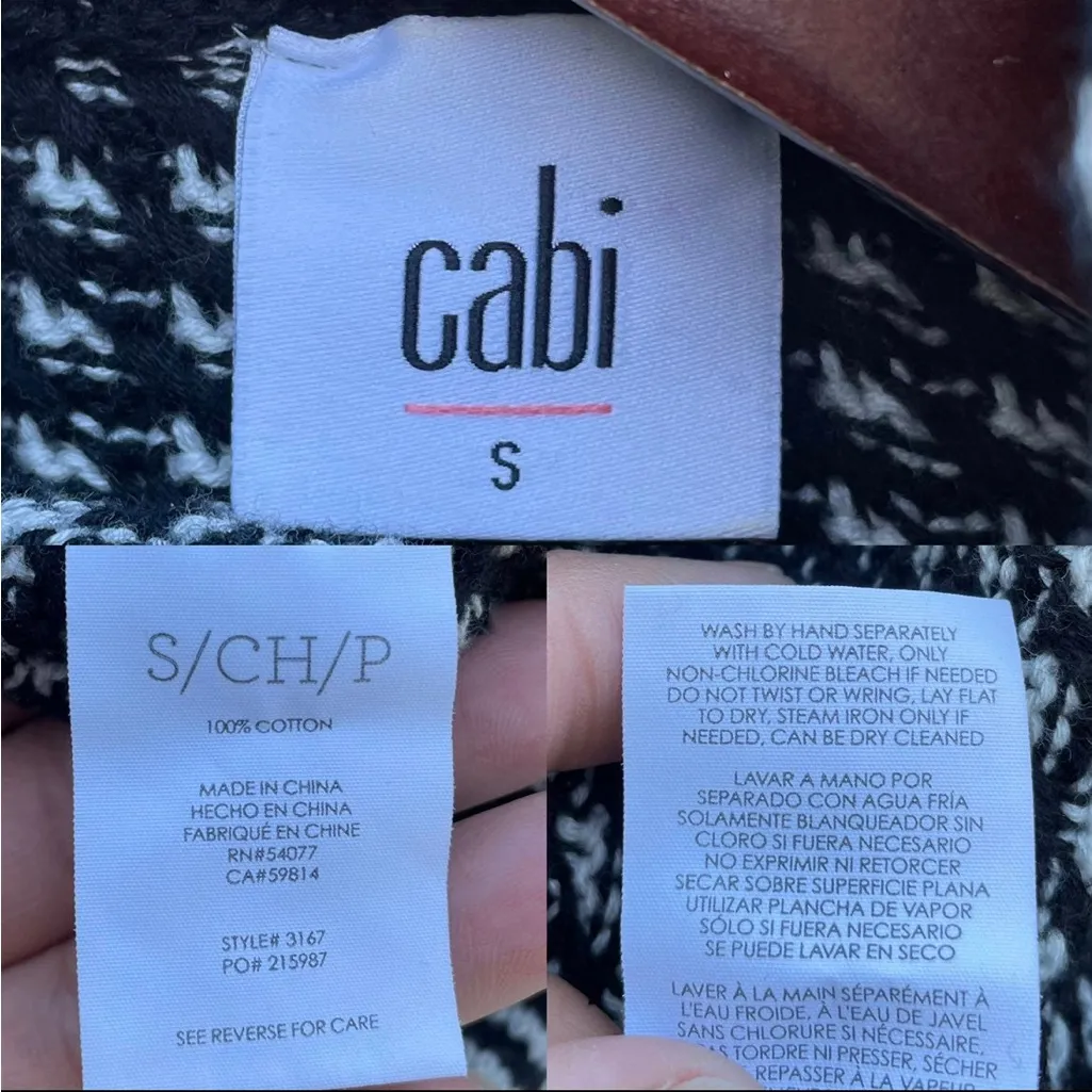 CABi Womens Sweater Fergie Turtleneck Split Front Back Cotton Black Size Small - Image 10