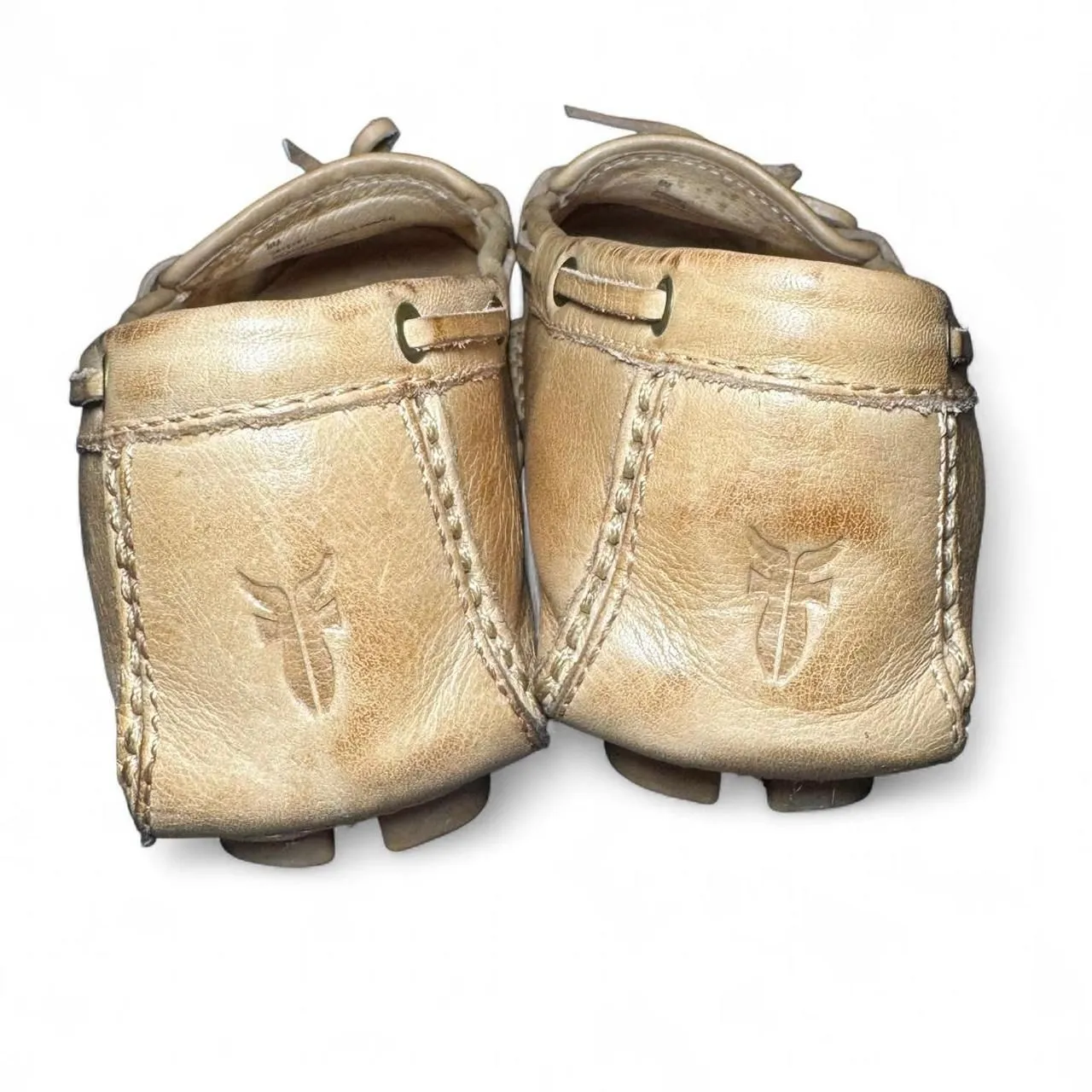 Frye Reagan Campus Driver Moccasins Women’s Size 8M Tan Leather Loafers Boat - Image 6