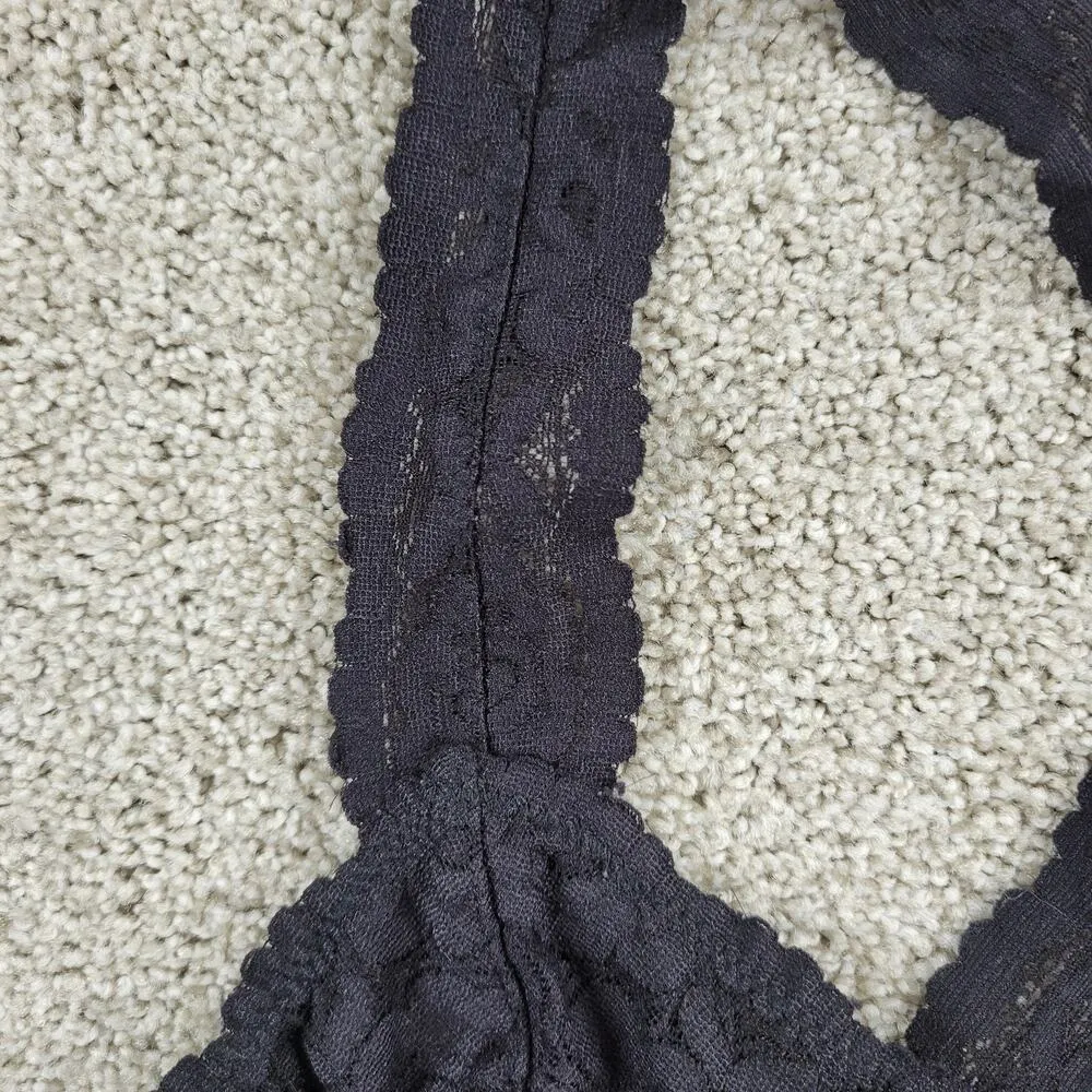 Intimately Free People Womens Bralette  L Black Lace Stretch Racerback Pullover - Image 5