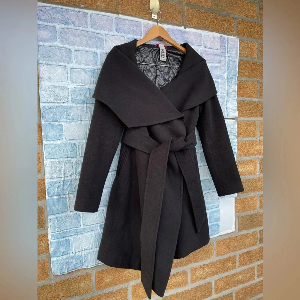 RUD by RUDSAK Trench Coat Notch Lapel Coats Windproof Jackets Overcoat small Black - Image 4