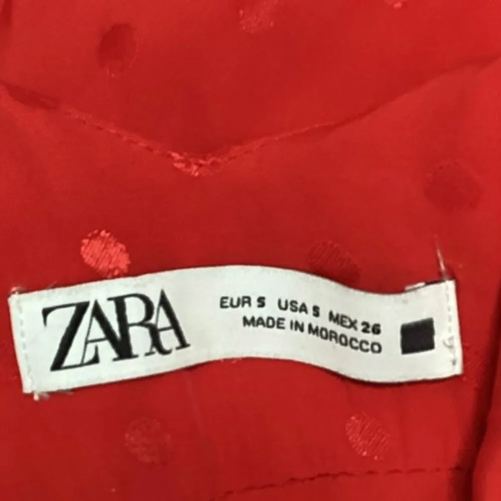 Zara Red Polka Dots V-neck Spaghetti Midi Maxi Cami Camisole Slip Tank Dress S - Image 5