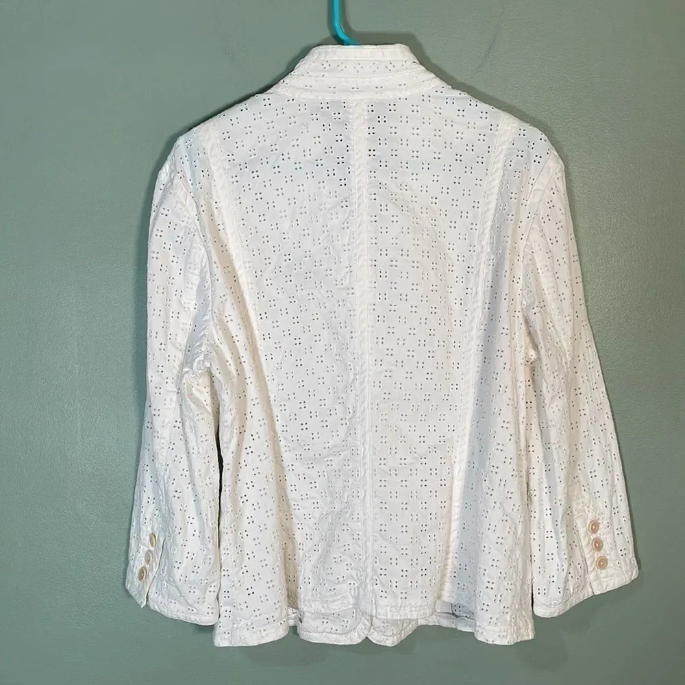 Talbots One Button Eyelet‎ Blazer White plus size 16 - Image 2