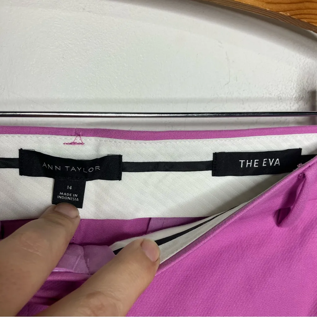 Ann Taylor the Eva ankle pants‎ pink Barbiecore professional women’s size 14 - Image 5