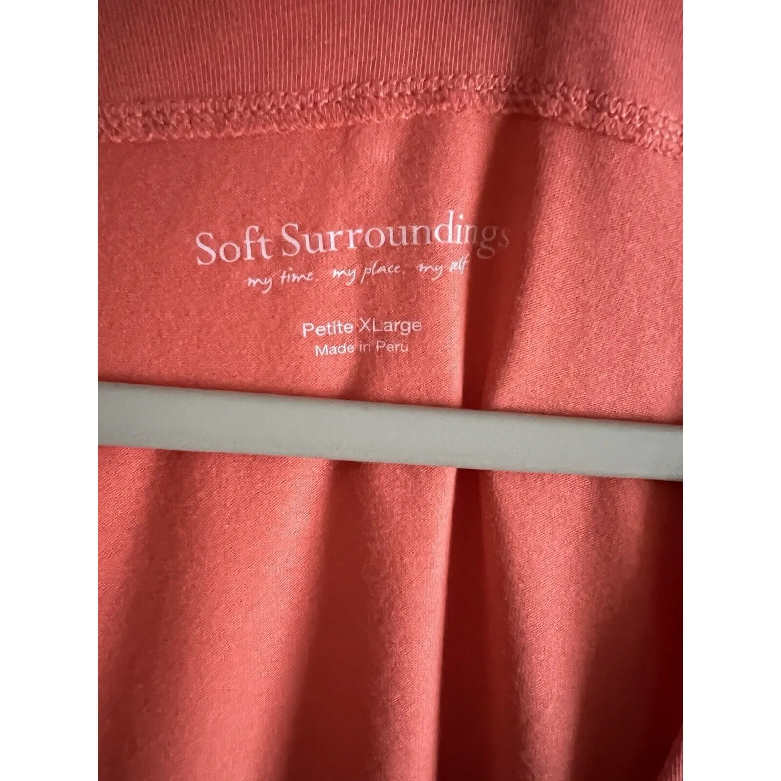 Soft Surroundings Womens XL Petite Tank Top Faux Wrap Coral Sleeveless Shirt - Image 3