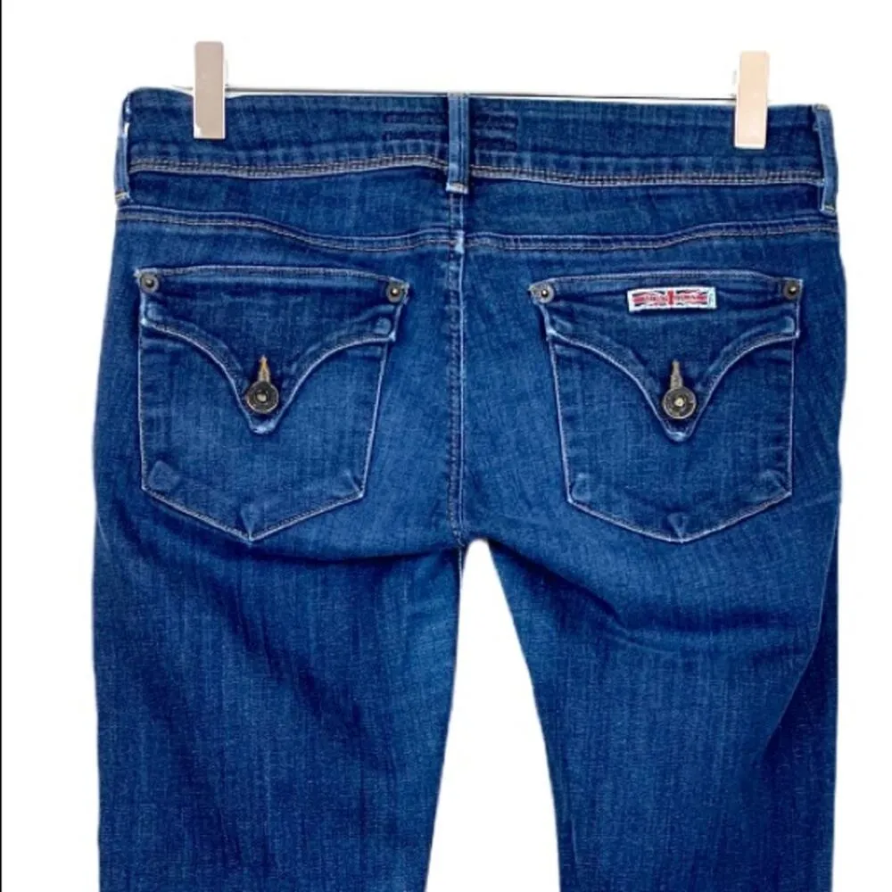 Hudson Jeans Women's 2 Button Skinny Low Rise Flap Pocket Dark Wash Jean Size 26 - Image 4