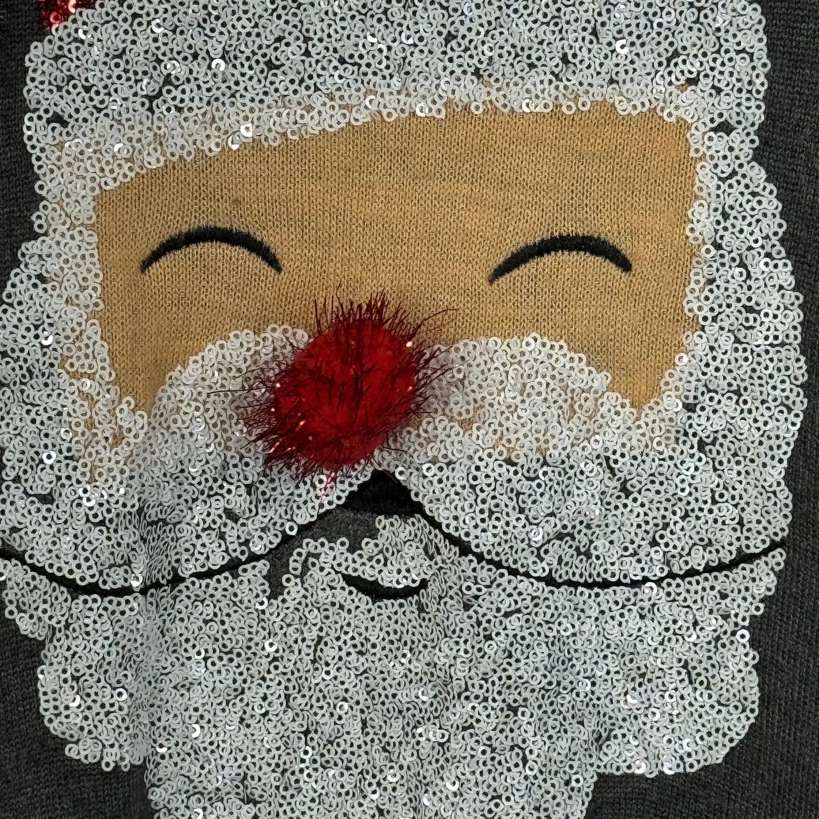 Tipsy Elves X-Large Santa Sweater Holiday Christmas Sequins Snowflakes Lined - Image 3