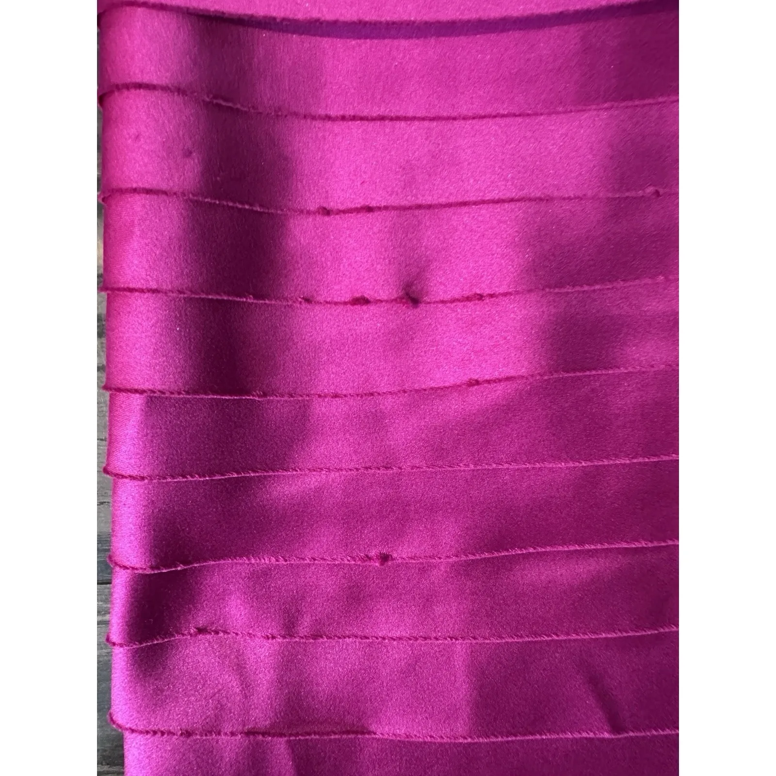 Vtg 90s TADASHI Pink Tiered Strapless Gown Dress Maxi Fairycore Prom Formal 6 - Image 13