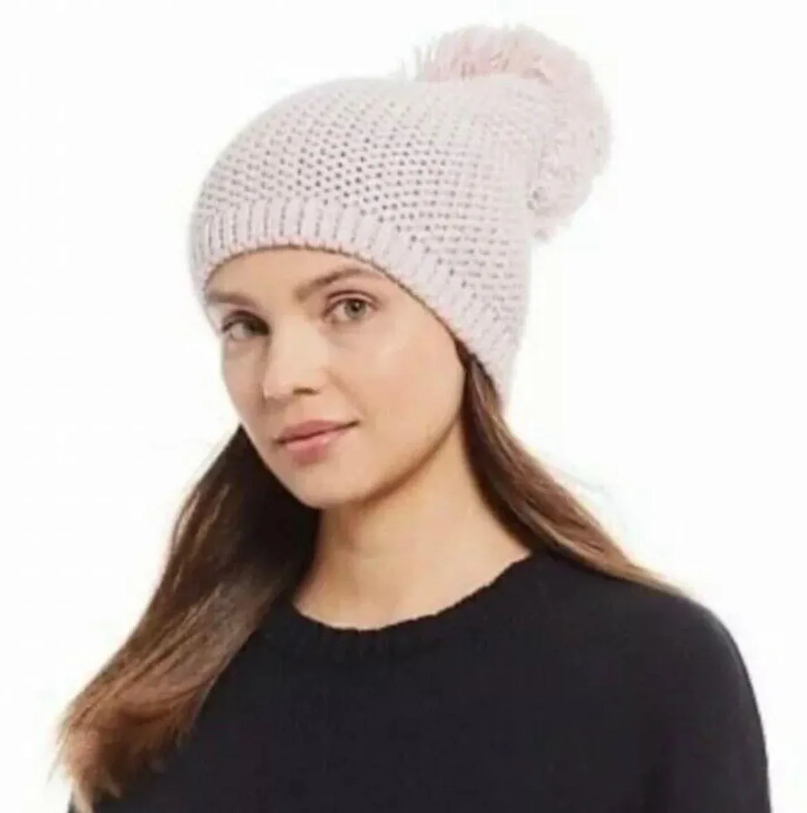 Pom-Pom Beanie NWT color in pink - Image 2