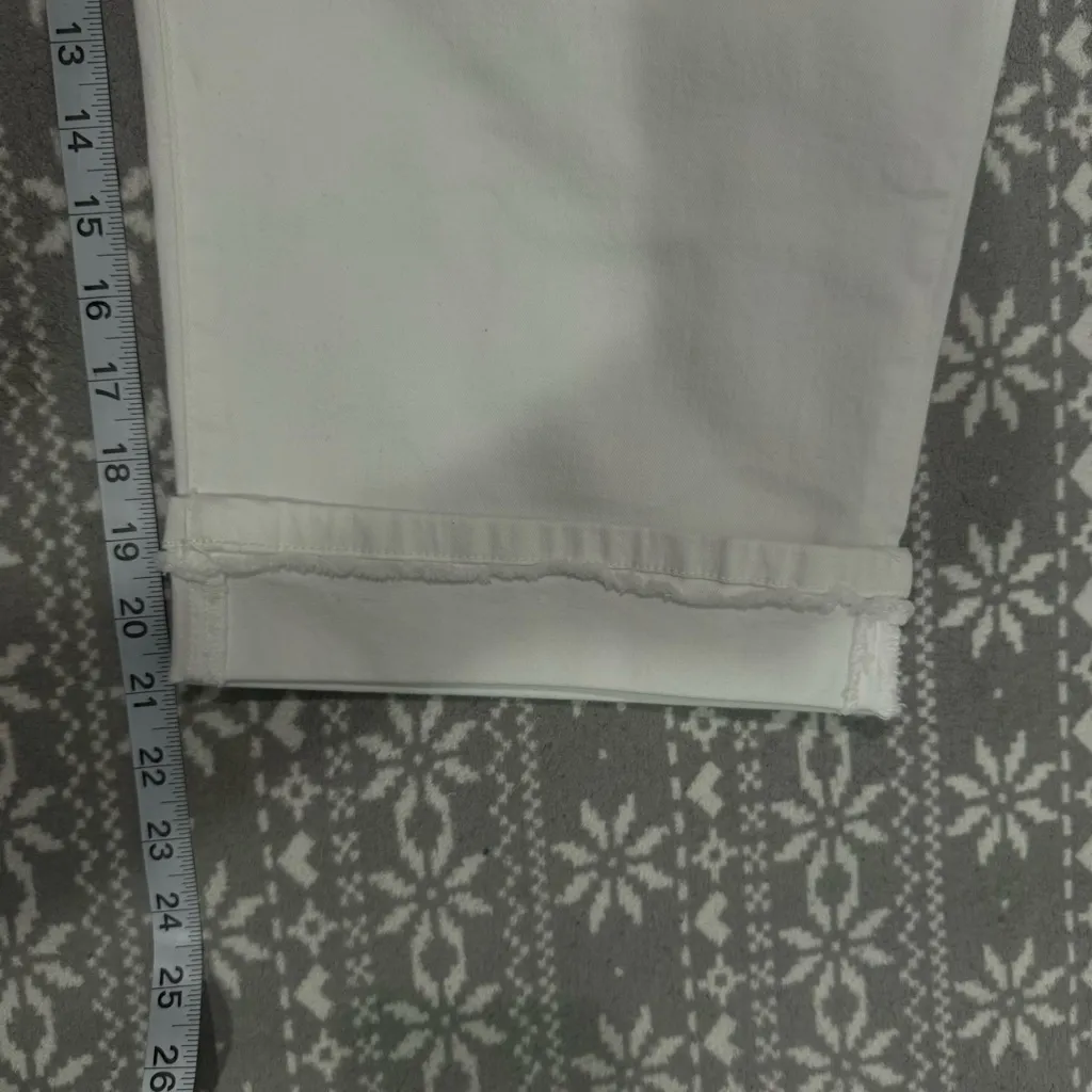 NYDJ Marilyn Crop With Fray Cuff In Optic‎ White Size 26W - Image 11