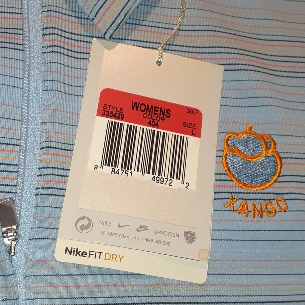 Nike Golf XANGO Striped Zipper Polo SIZE L - Image 3