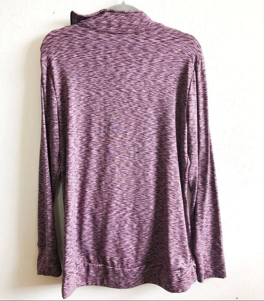 Marika Sweatshirt Side Zip Purple Space Dye Top Sz XL EUC Winter Workout Piece - Image 12