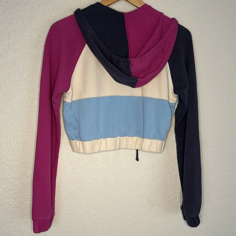 L*Space Colorblock Crop Hoodie Y2K Full Zip Jacket Athleisure Loungewear Relax - Image 7