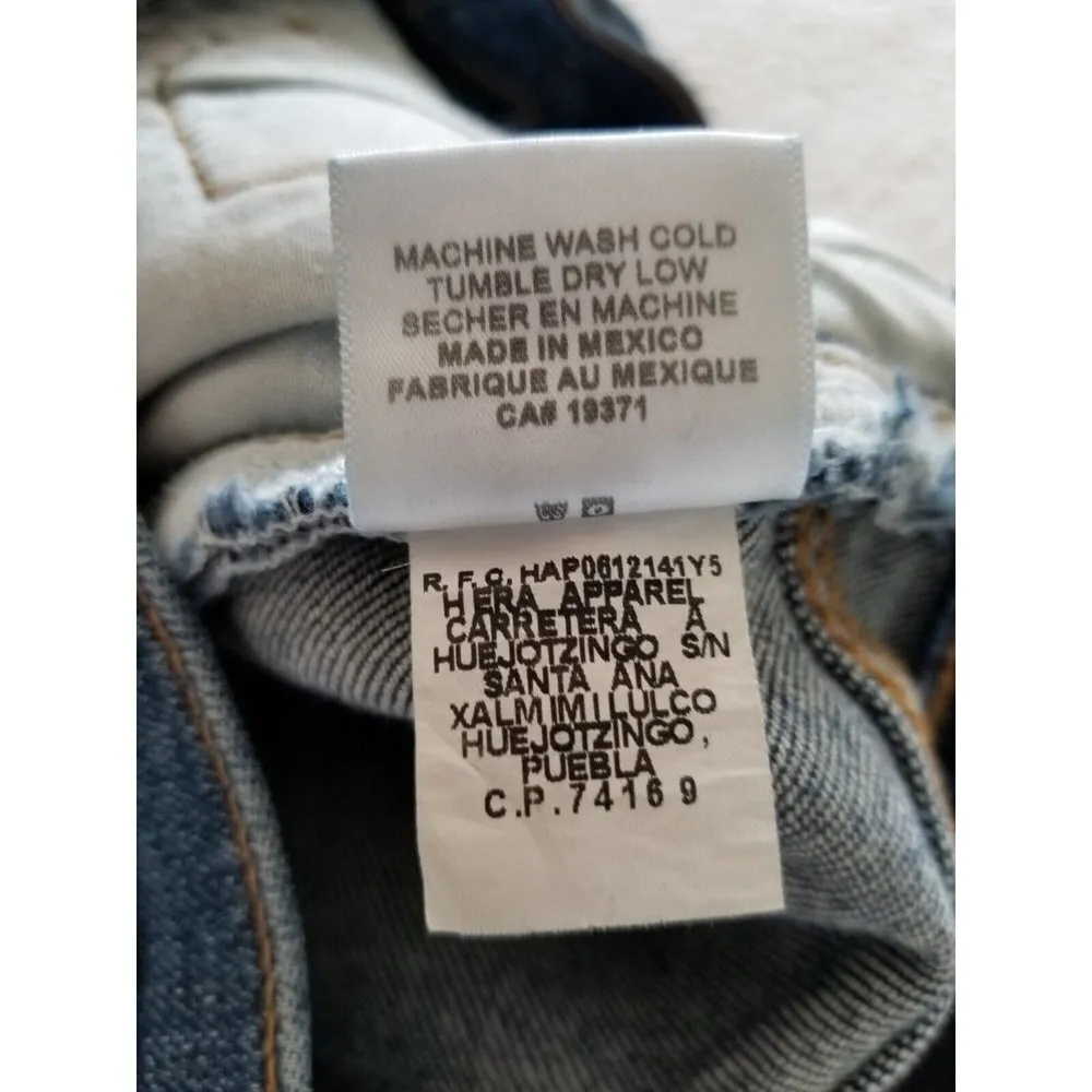 RE/DONE Originals Comfort Stretch High Rise Ankle Crop Midnight Blue Jeans Sz 25 - Image 14