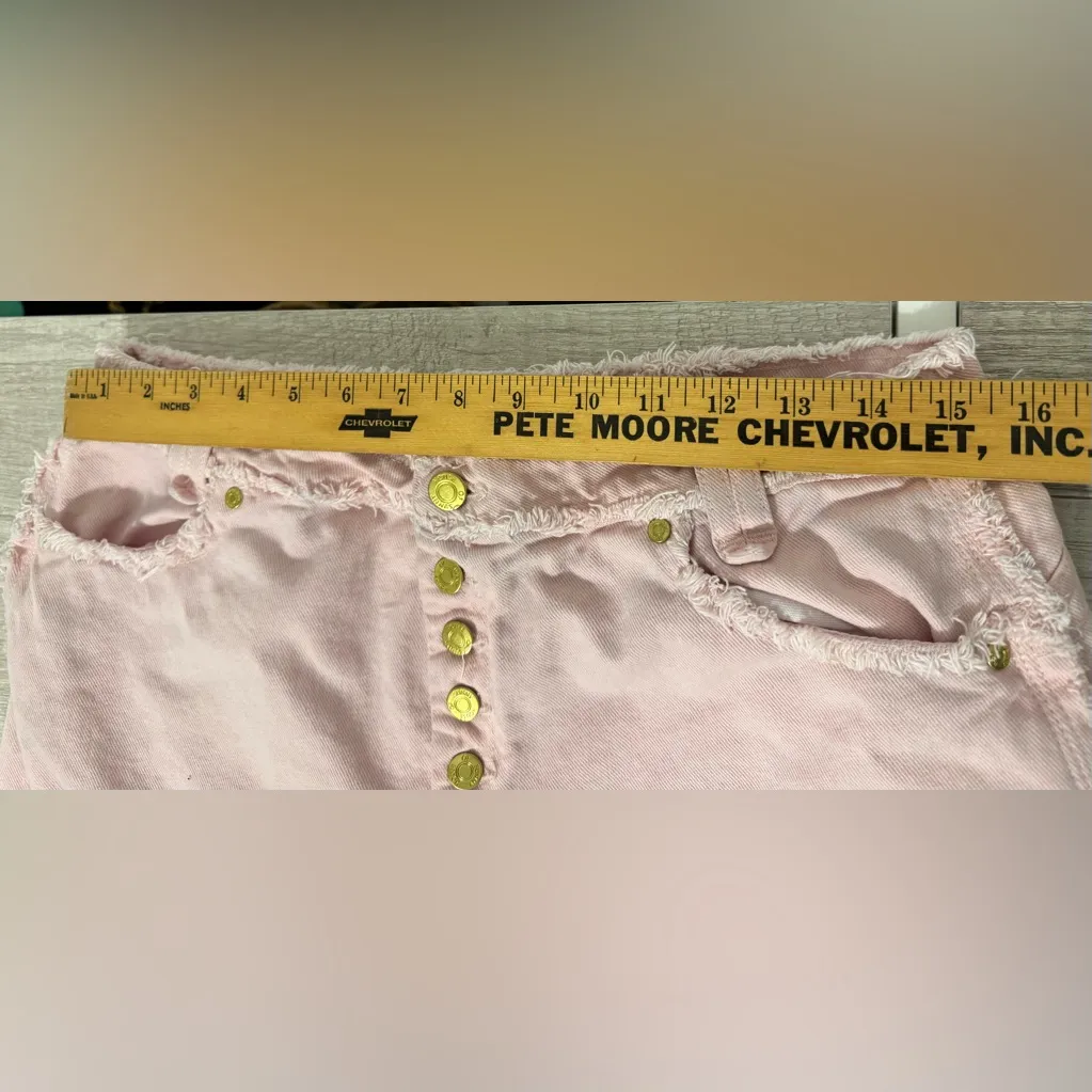 House of Sunny Day Tripper Jessie Jeans Pink Cloud Embroidery High Waist US 10 - Image 10