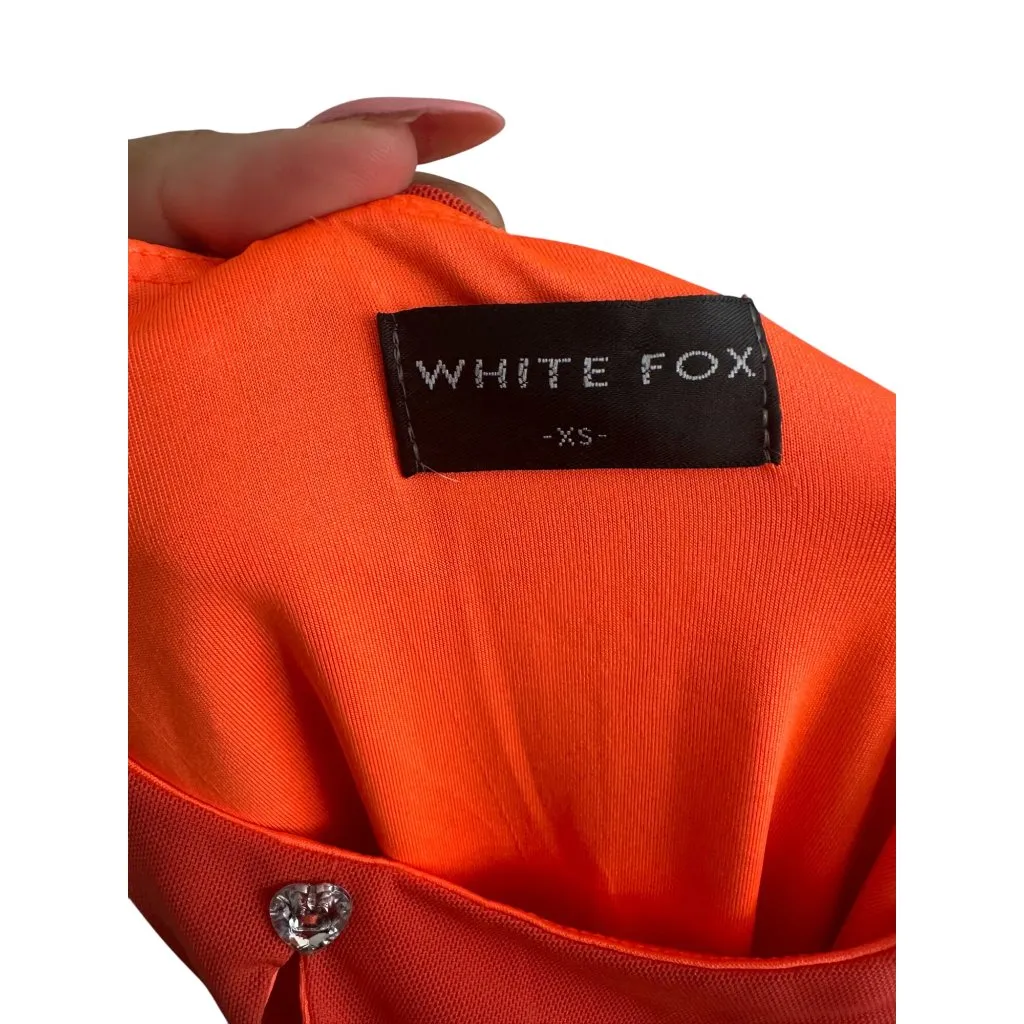 WHITE FOX  Orange Bodycon Cutout Stretch Dress Size XS - Image 4