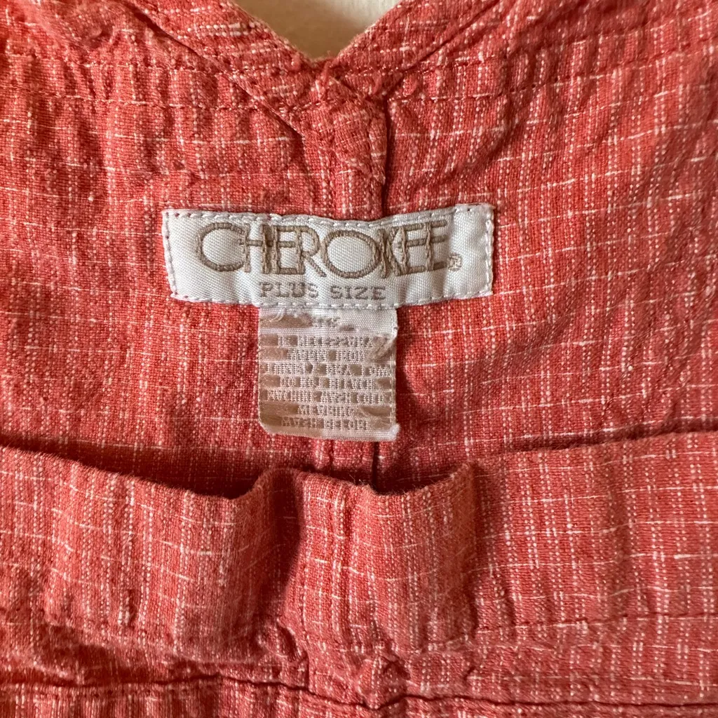 Cherokee Plus Size Coral Textured Overalls - Image 2