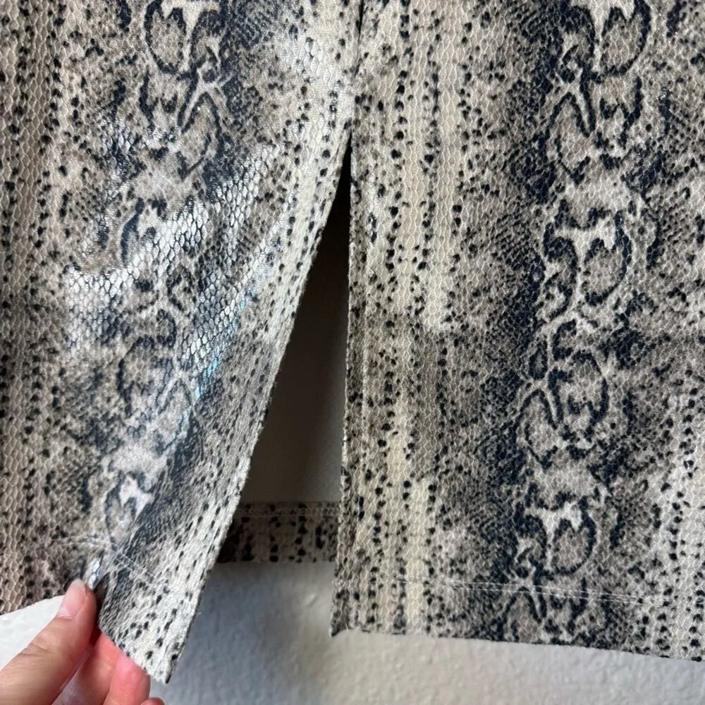 Express New Snakeskin Print Leather Pencil Skirt Size Medium - Image 5