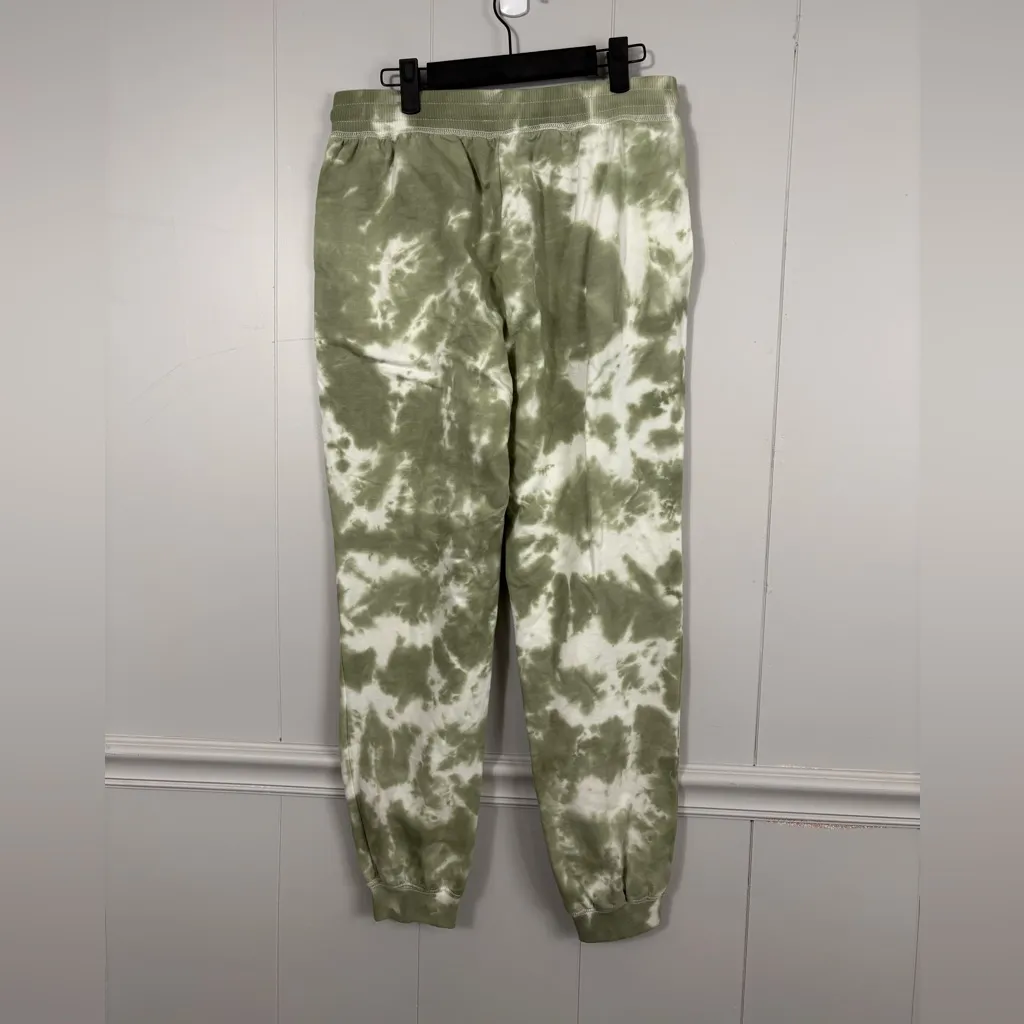 Velvet Heart Green White Tie Dye Stretch Waist Sweatpants Joggers Medium Casual - Image 3