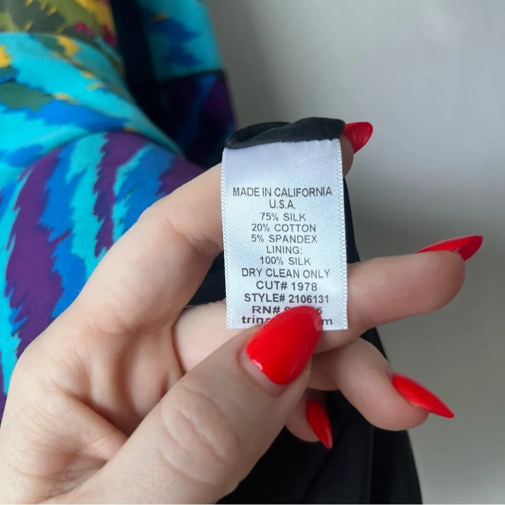 Trina Turk Kerry Vibrant Bright Colorful Peacock Feather Print Shift Dress 6 - Image 6