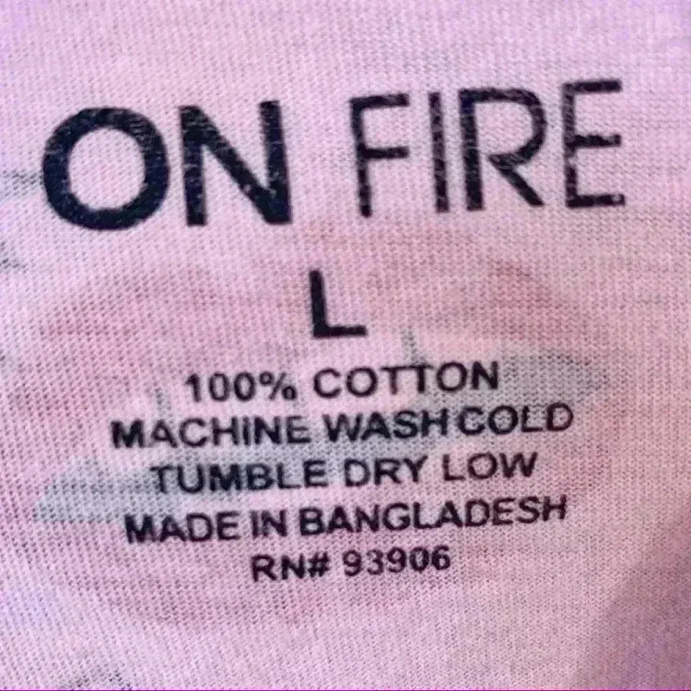 On Fire Pink Hola Mouth Lips Shirt All Over Print 100% Cotton Juniors Large - Image 4