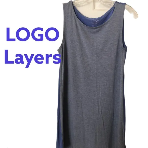 LOGO Layers Long Two Tone Tank Blue S - Image 2