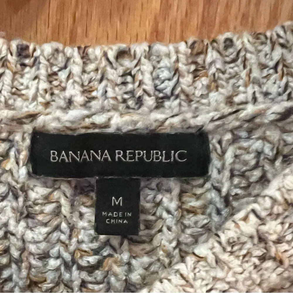 Banana Republic Chunky Pointelle Cropped Sweater Warm White Mustard Yellow Black - Image 10