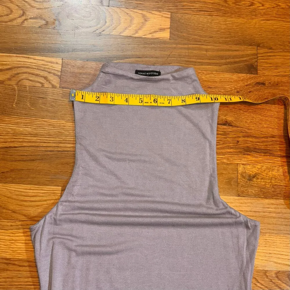 Naked Wardrobe Womens Large Sleeveless Mock Neck Bodycon Stretch Tank Top Blouse - Image 3