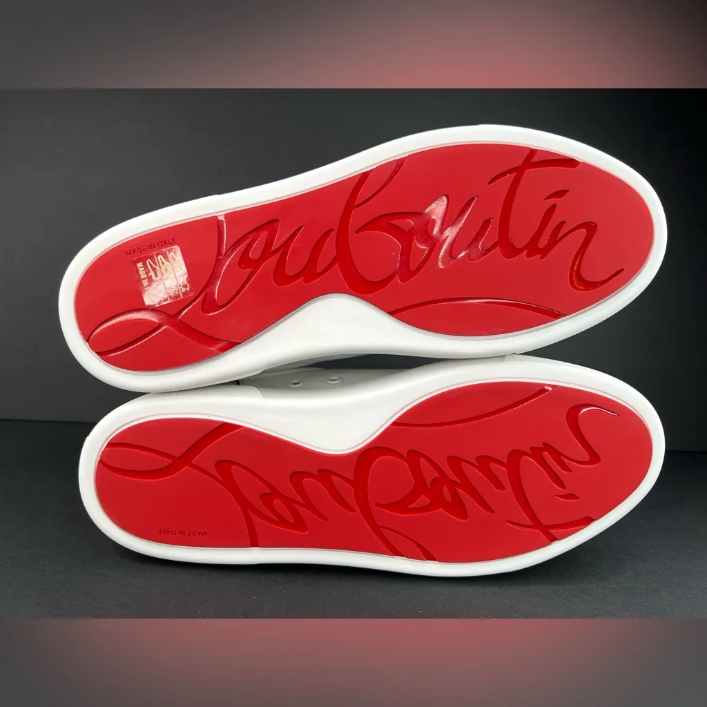 CHRISTIAN LOUBOUTIN Vieirissima Flat White Leather Ace Women Sneakers EU 40 - Image 7