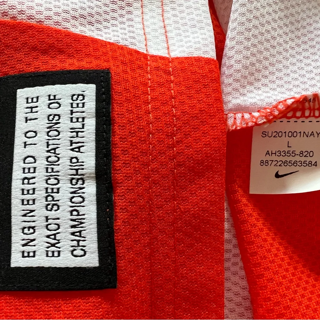 Nike Reversible Pinnie Lacrosse Jersey Orange/White AH3355 820 Womens Large NWT - Image 11