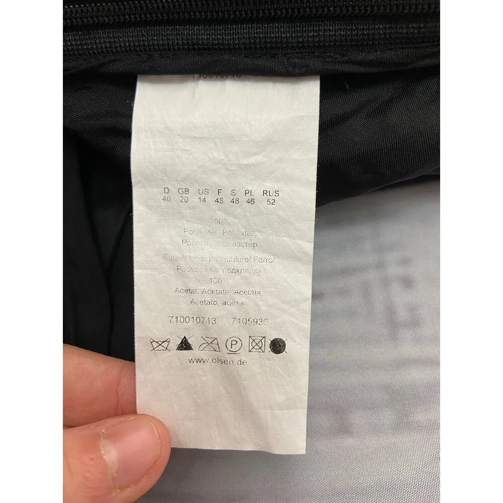 Olsen Europe Strap Evening Top Women 14 Tafetta Crinkle Side Zip Lined Black - Image 9