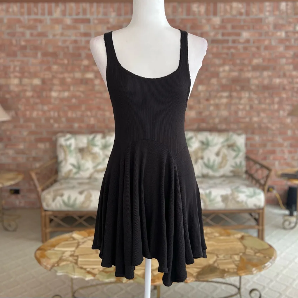 BDG Urban Outfitters Dress Hankerchief Racerback Black Knit Mini S Sharkbite - Image 3