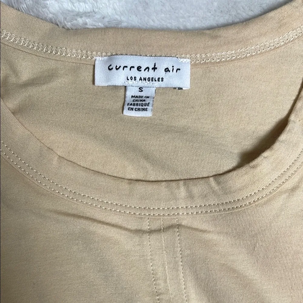 Current Air Tan Puff Sleeve Tie Front Crop Top - Image 7