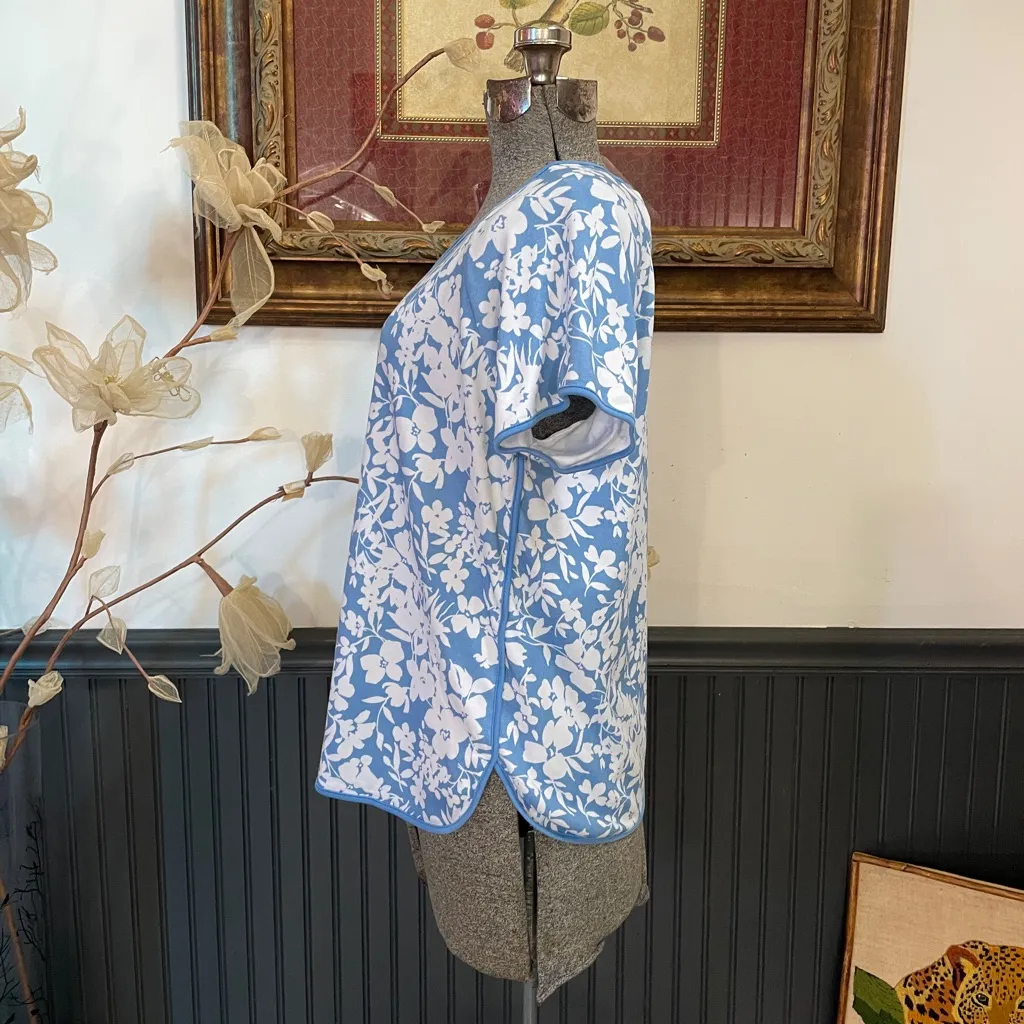 LAKE Pajamas Pima Cotton Classic Sleep Shirt in Sky Floral - Image 5